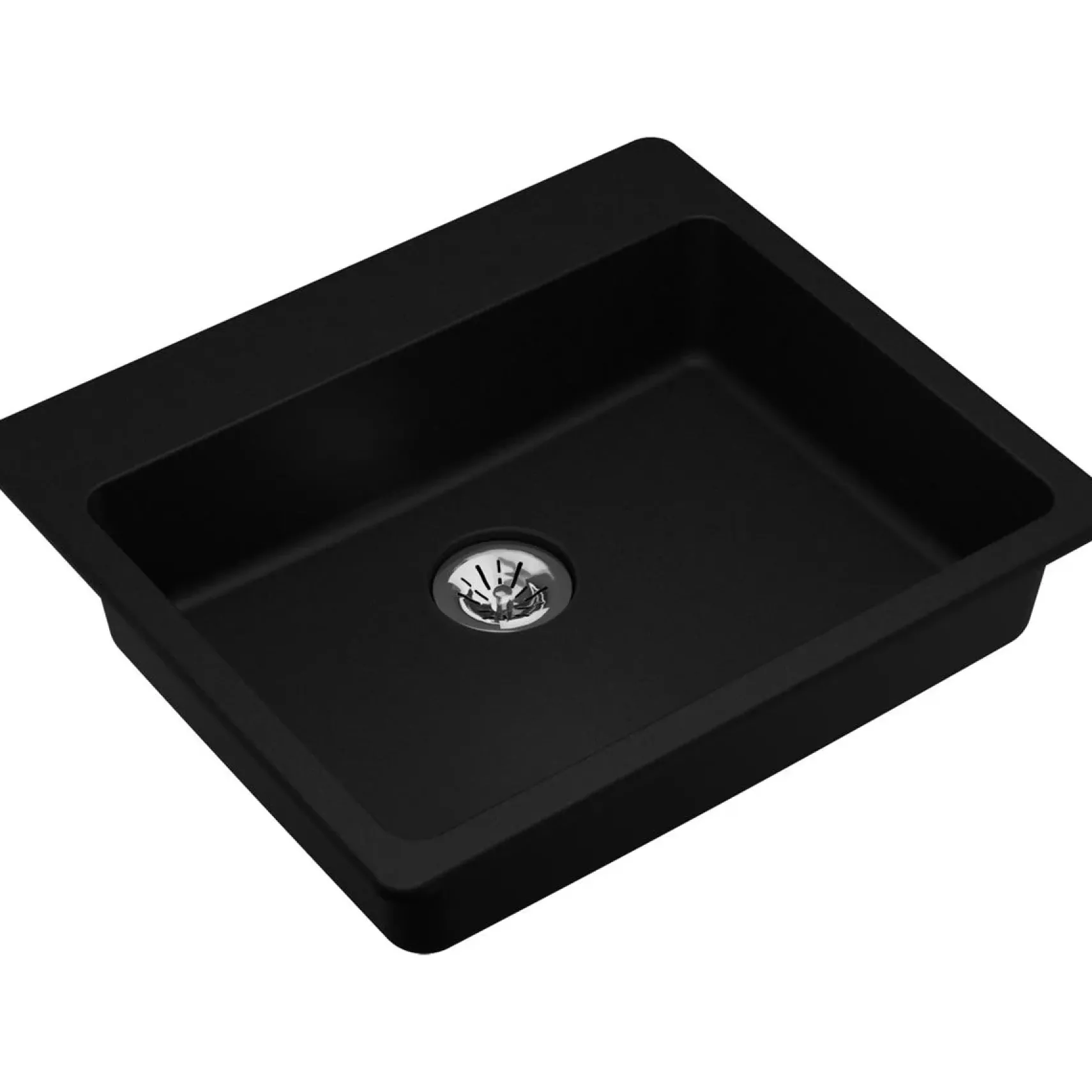 Elkay Classic 25" Quartz Kitchen Sink, Black, Pre-scored for up to 5 Faucet Hole, ELGAD2522PDBK0