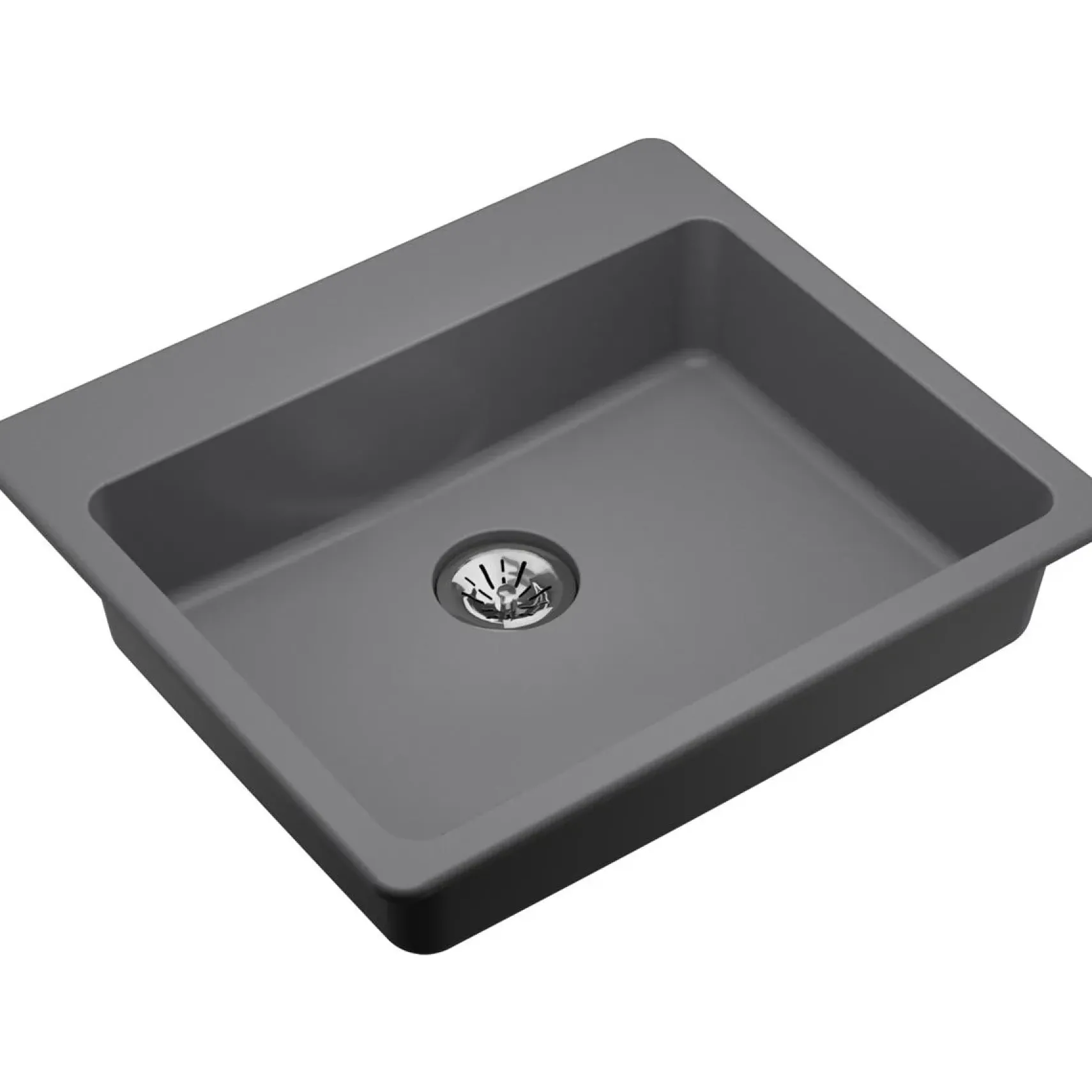 Elkay Classic 25" Quartz Kitchen Sink, Greystone, Pre-scored for up to 5 Faucet Hole, ELGAD2522PDGS0
