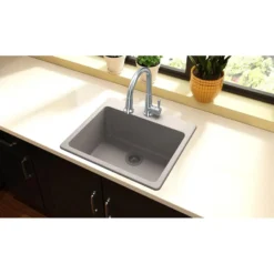 Elkay Classic 25" Quartz Kitchen Sink, Greige, ELG2522GR0