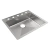 Elkay Crosstown 25" Dual Mount Stainless Steel ADA Kitchen Sink, Polished Satin, 5 Faucet Holes, ECTSRAD2522605