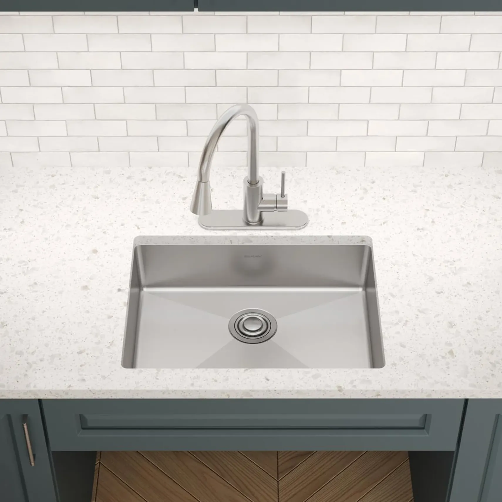 Elkay Crosstown 25" Dual Mount Stainless Steel ADA Kitchen Sink, Polished Satin, 1 Faucet Hole, ECTSRAD2522601