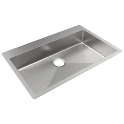 Elkay Crosstown 33" Dual Mount Stainless Steel ADA Kitchen Sink, Polished Satin, No Faucet Hole, ECTSRSAD3322600