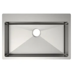 Elkay Crosstown 33" Dual Mount Stainless Steel ADA Kitchen Sink, Polished Satin, No Faucet Hole, ECTSRSAD3322600