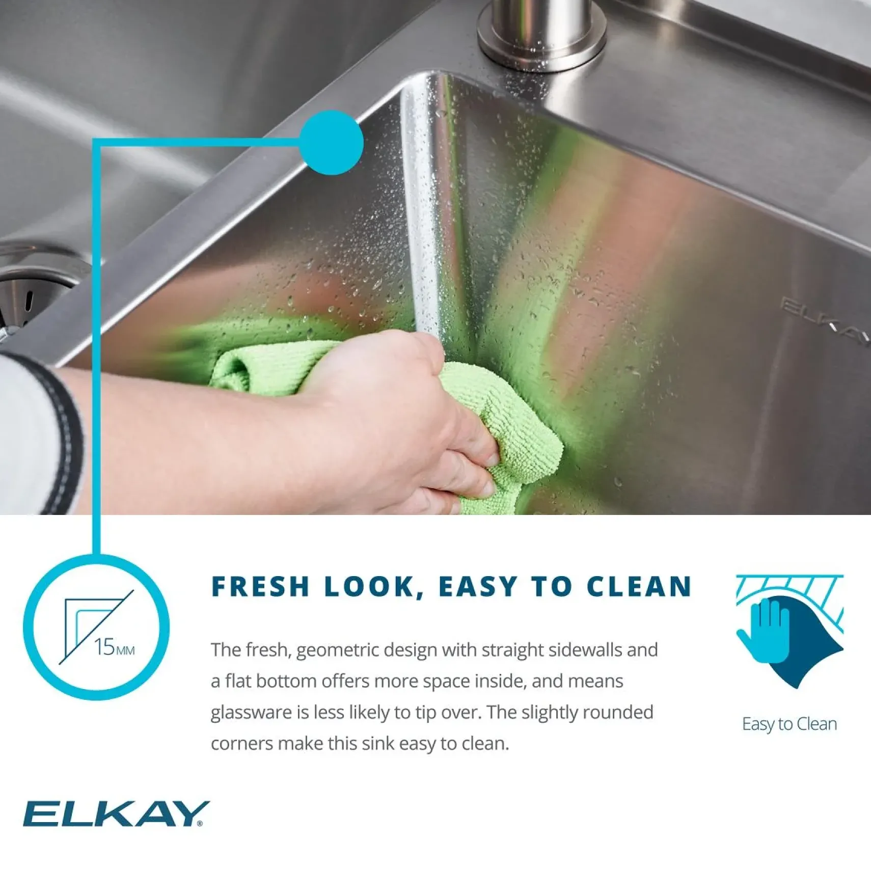 Elkay Crosstown 33" Dual Mount Stainless Steel ADA Kitchen Sink, 50/50 Double Bowl, Polished Satin, 3 Faucet Holes, ECTSRAD3322603