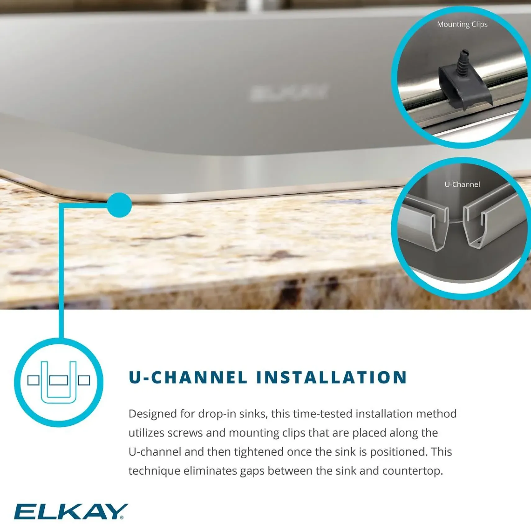 Elkay Crosstown 33" Dual Mount Stainless Steel Kitchen Sink Kit with Faucet, 50/50 with Aqua Divide Double Bowl, 18 Gauge, ECTSRA33229TFLC