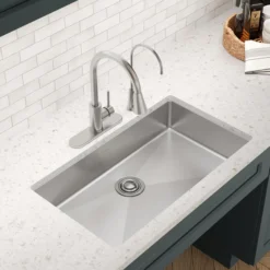 Elkay Crosstown 33" Dual Mount Stainless Steel ADA Kitchen Sink, Polished Satin, 2 Faucet Holes, ECTSRSAD3322602