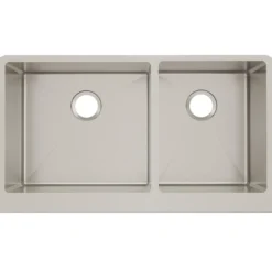 Elkay Crosstown 36" Stainless Steel Farmhouse Kitchen Sink for Interchangeable Apron, 55/65 Double Bowl, 16 Gauge, Polished Satin, CTXF234179