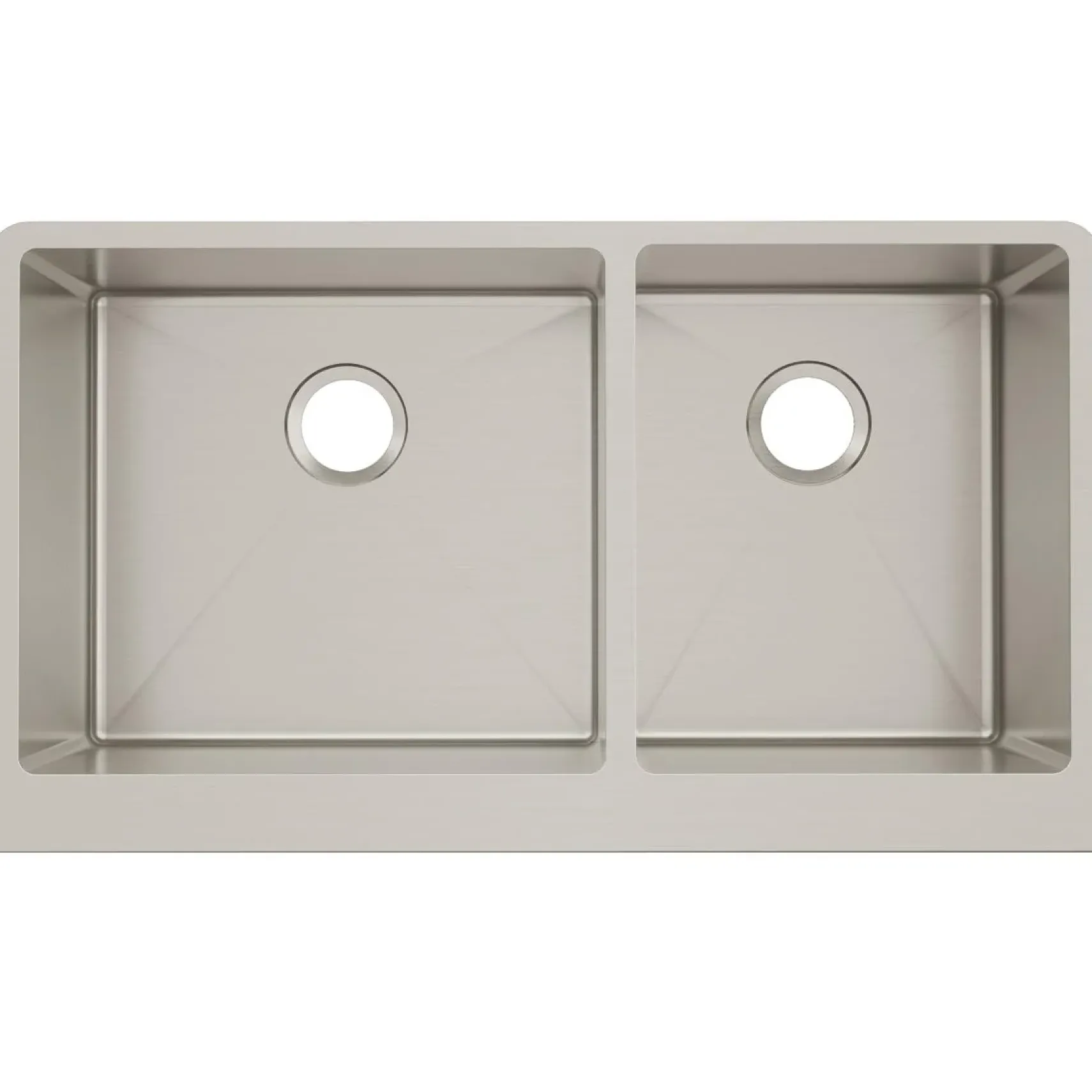 Elkay Crosstown 36" Stainless Steel Farmhouse Kitchen Sink for Interchangeable Apron, 55/65 Double Bowl, 16 Gauge, Polished Satin, CTXF234179