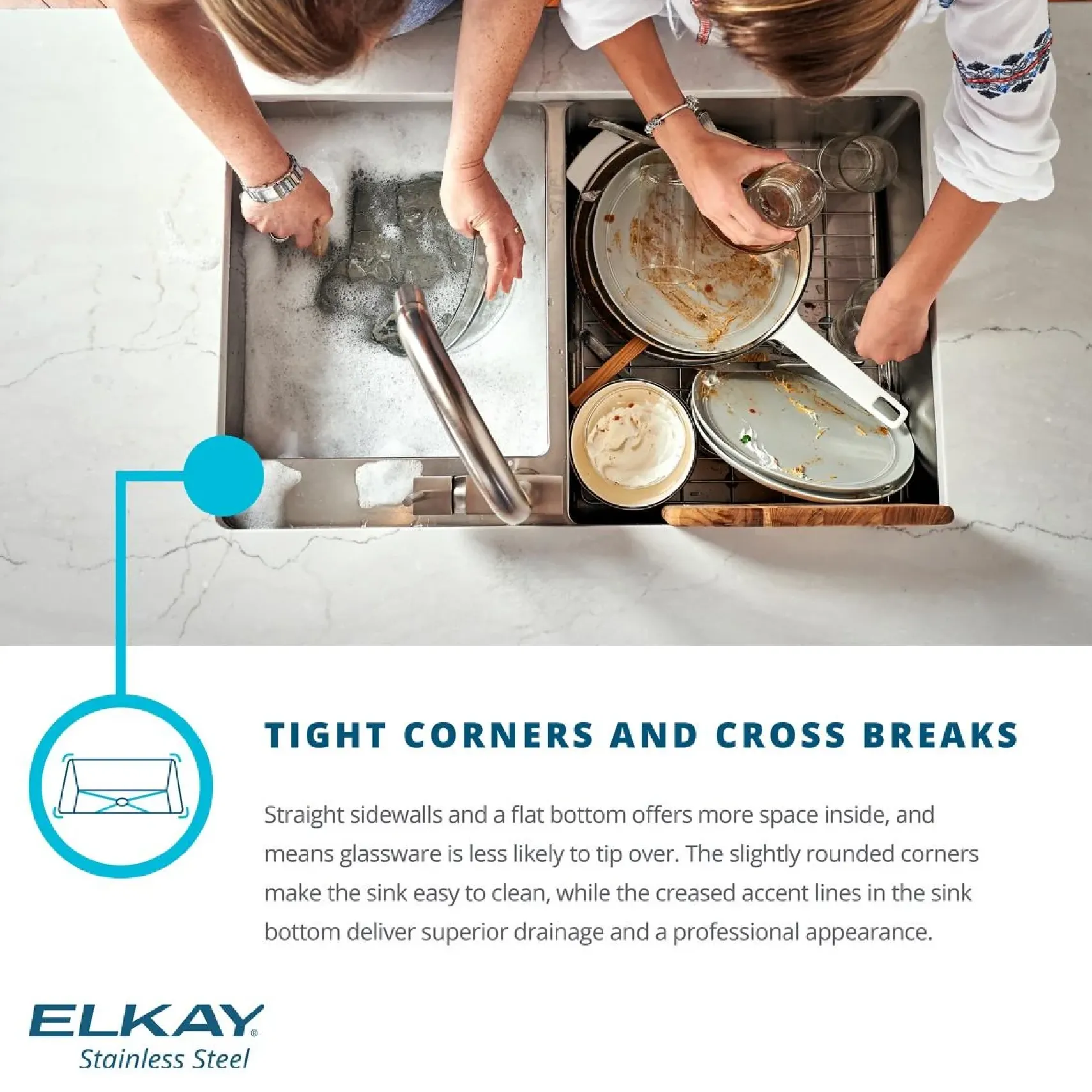 Elkay Crosstown 36" Stainless Steel Farmhouse Kitchen Sink for Interchangeable Apron, 55/65 Double Bowl, 16 Gauge, Polished Satin, CTXF234179C