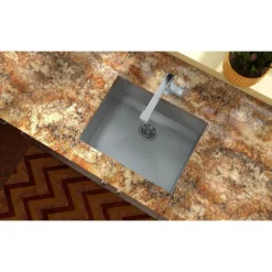 Elkay Crosstown 24" Stainless Steel Kitchen Sink, 16 Gauge, Polished Satin, EFRU211510T