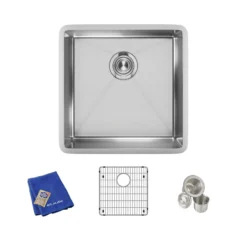 Elkay Crosstown 19" Stainless Steel Kitchen Sink, 18 Gauge, Polished Satin, ECTRU17179TC