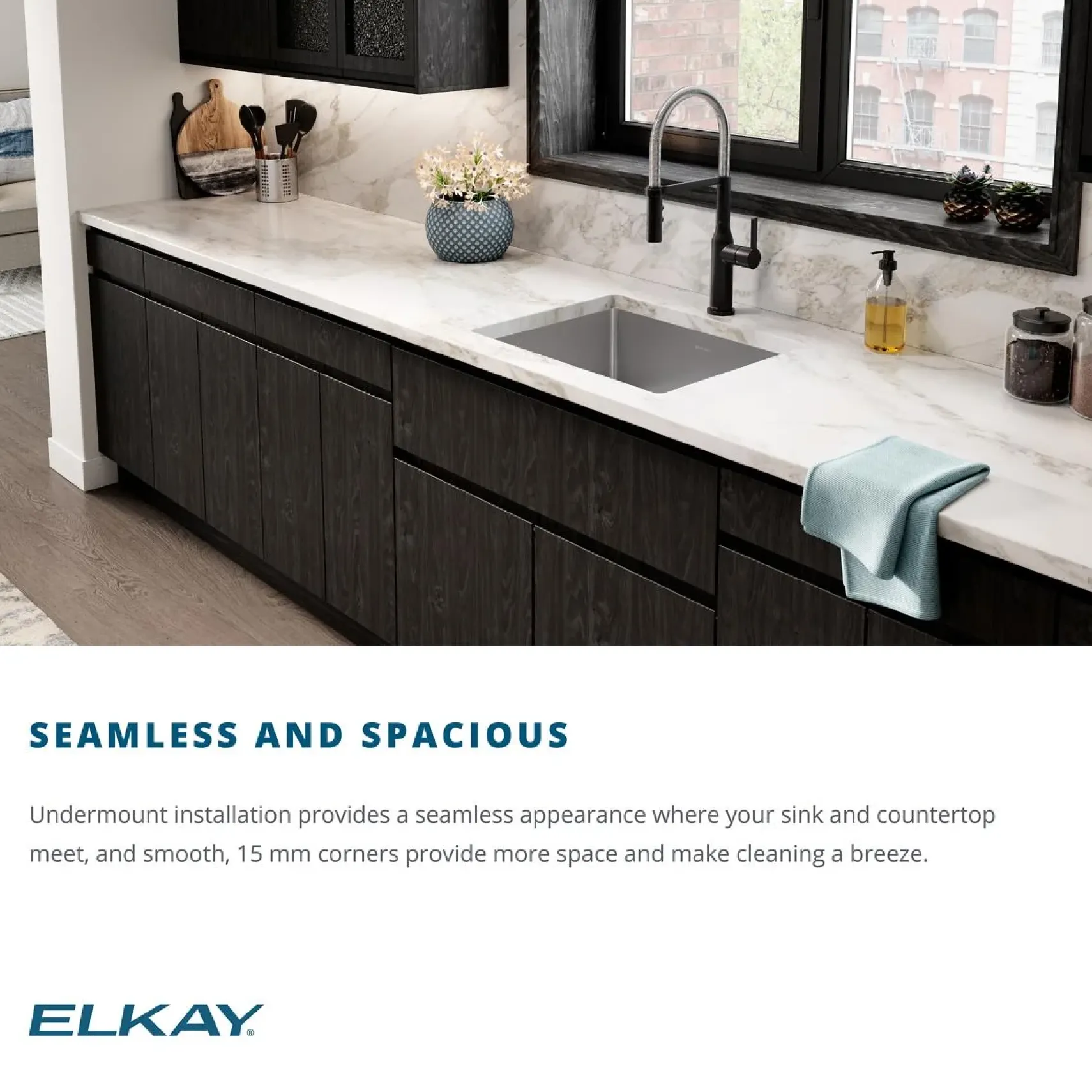 Elkay Crosstown 19" Stainless Steel Kitchen Sink, 18 Gauge, Polished Satin, ECTRU17179TC