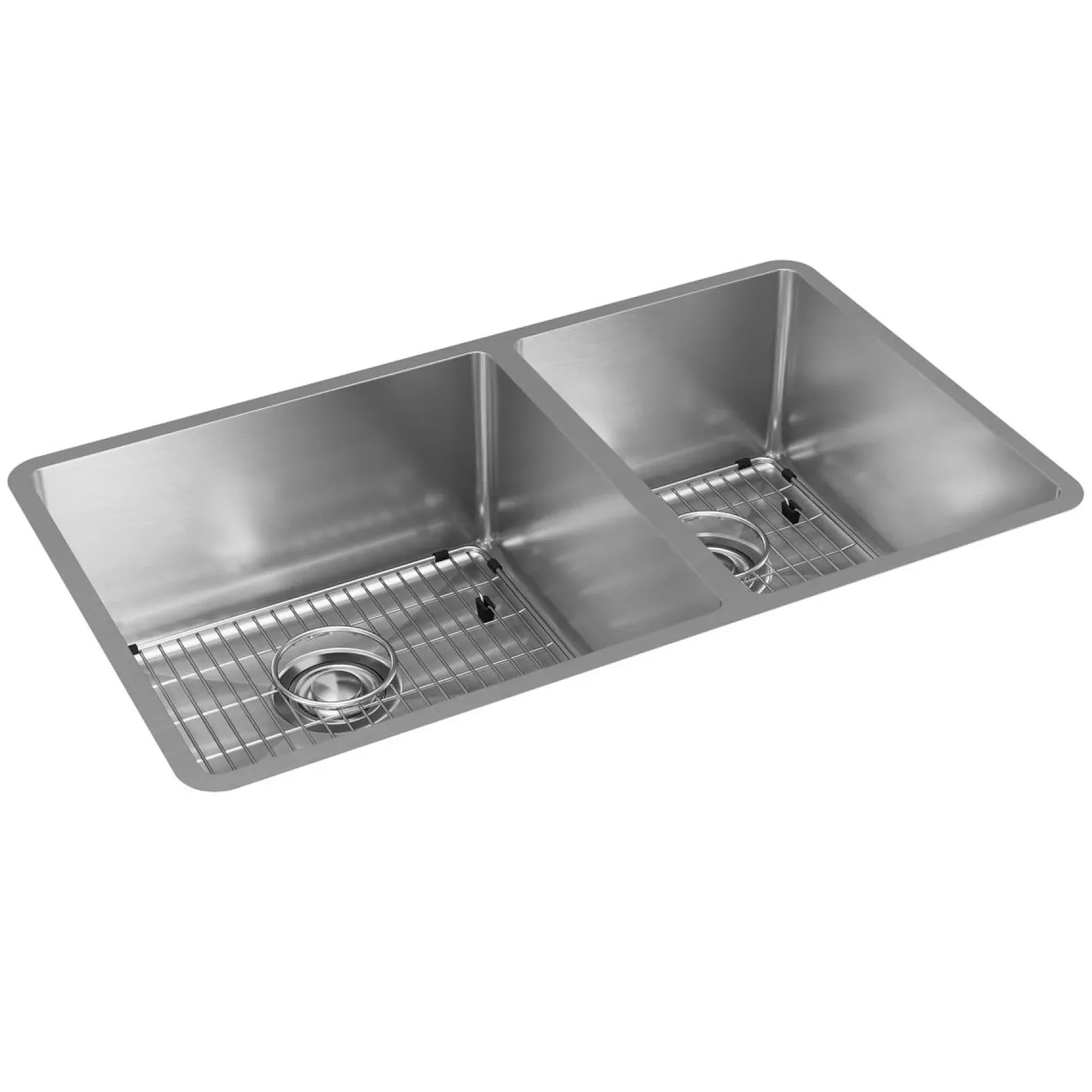 Elkay Crosstown 32" Stainless Steel Kitchen Sink, 60/40 Double Bowl, 18 Gauge, Polished Satin, ECTRU32179RTC
