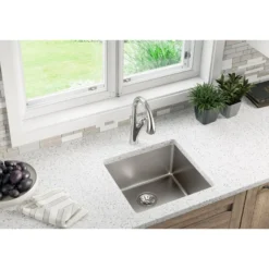 Elkay Crosstown 19" Stainless Steel Kitchen Sink, 18 Gauge, Polished Satin, ECTRU17179T