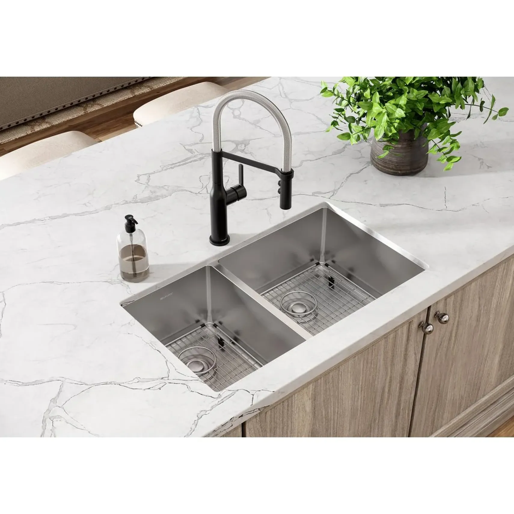Elkay Crosstown 32" Stainless Steel Kitchen Sink, 40/60 Double Bowl, 18 Gauge, Polished Satin, ECTRU32179LTC