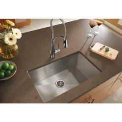 Elkay Crosstown 31" Stainless Steel Kitchen Sink, 16 Gauge, Polished Satin, EFRU281610T