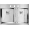 Elkay Crosstown 33" Stainless Steel Kitchen Sink, 50/50 Double Bowl, 18 Gauge, Sink Kit, Polished Satin, 3 Faucet Hole, ECTSRAD33226TBG3