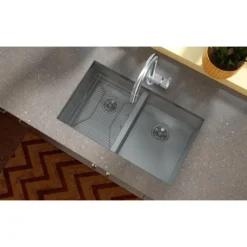 Elkay Crosstown 31" Stainless Steel Kitchen Sink, 50/50 Double Bowl, 16 Gauge, Polished Satin, EFRU311810T