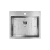 Elkay Crosstown 25" Stainless Steel Kitchen Sink Kit, Polished Satin, 1 Faucet Hole, ECTSR25229TBG1