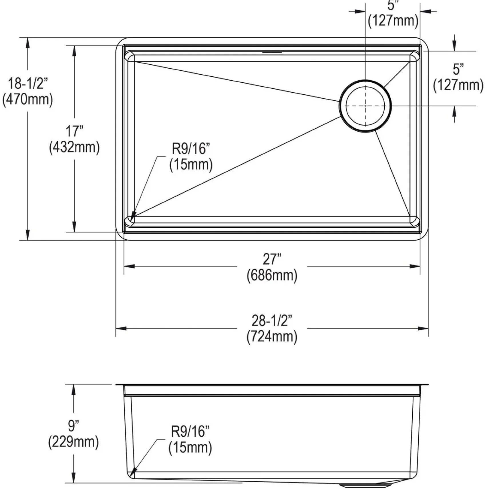 Elkay Crosstown 29" Undermount Stainless Steel Workstation Kitchen Sink with Accessories, Polished Satin, 18 Gauge, ECTRU27169RW