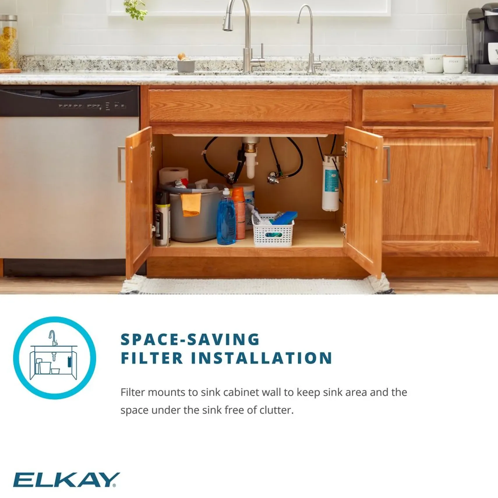 Elkay Crosstown 31" Undermount Stainless Steel Kitchen Sink Kit with Faucet, 16 Gauge, EFRU281610TFG