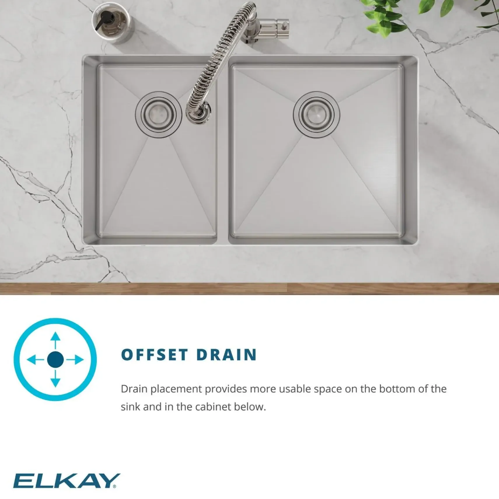 Elkay Crosstown 32" Undermount Stainless Steel Kitchen Sink with Faucet, 40/60 Double Bowl, Polished Satin, 18 Gauge, ECTRU32179LTFCC