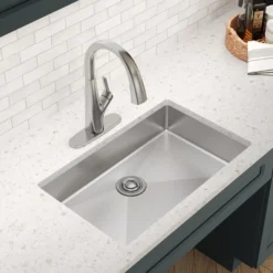Elkay Crosstown 30" Undermount Stainless Steel ADA Kitchen Sink, Polished Satin, 18 Gauge, ECTRUAD281755