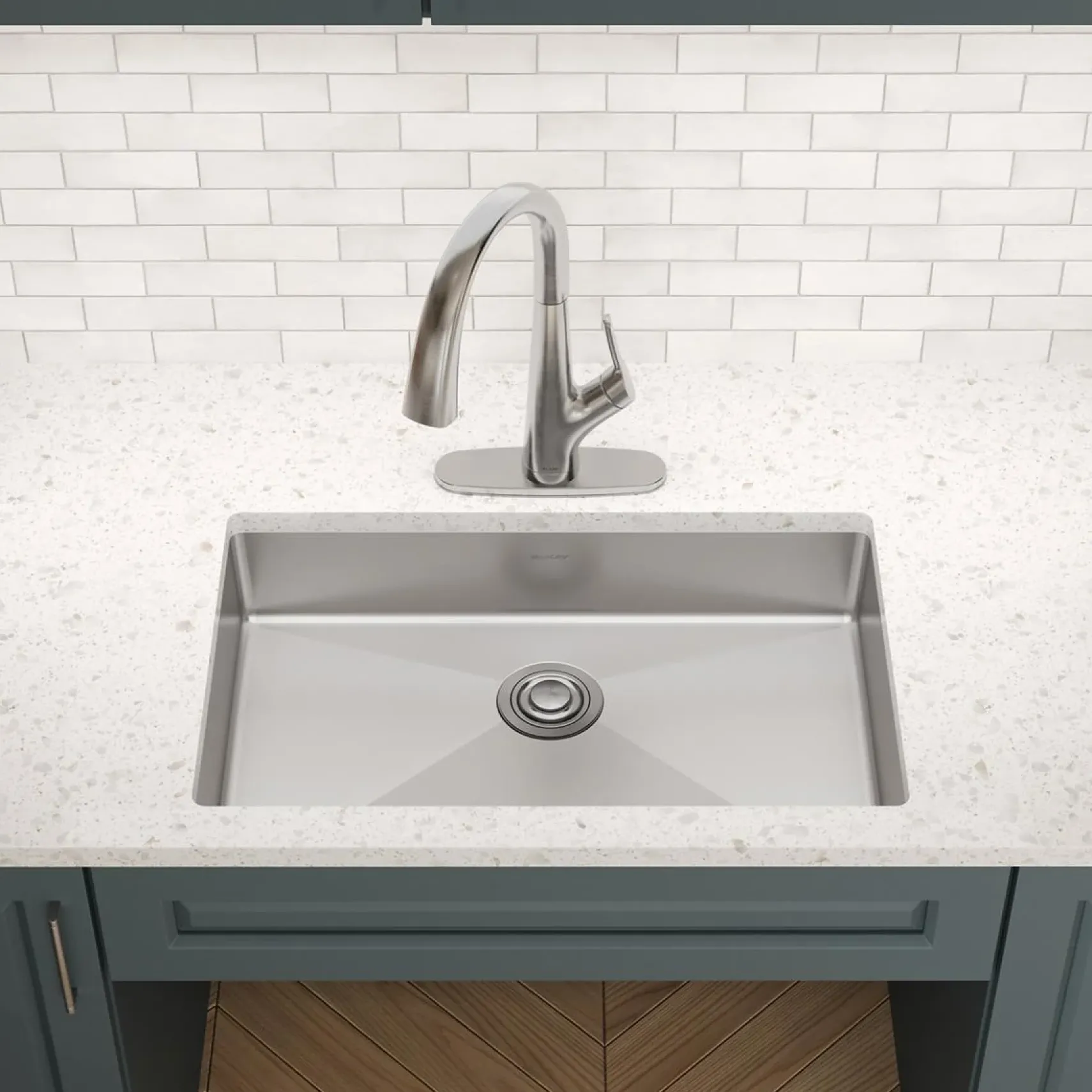 Elkay Crosstown 30" Undermount Stainless Steel ADA Kitchen Sink, Polished Satin, 18 Gauge, ECTRUAD281755