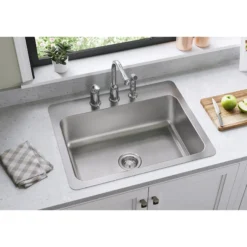 Elkay Dayton 27" Stainless Steel Kitchen Sink, 18 Gauge, Elite Satin, 3 Faucet Hole, DSESR127223