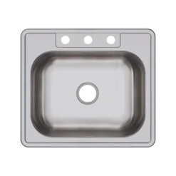 Elkay Dayton 25" Stainless Steel Kitchen Sink, 20 Gauge, Elite Satin, 3 Faucet Hole, DSE125223
