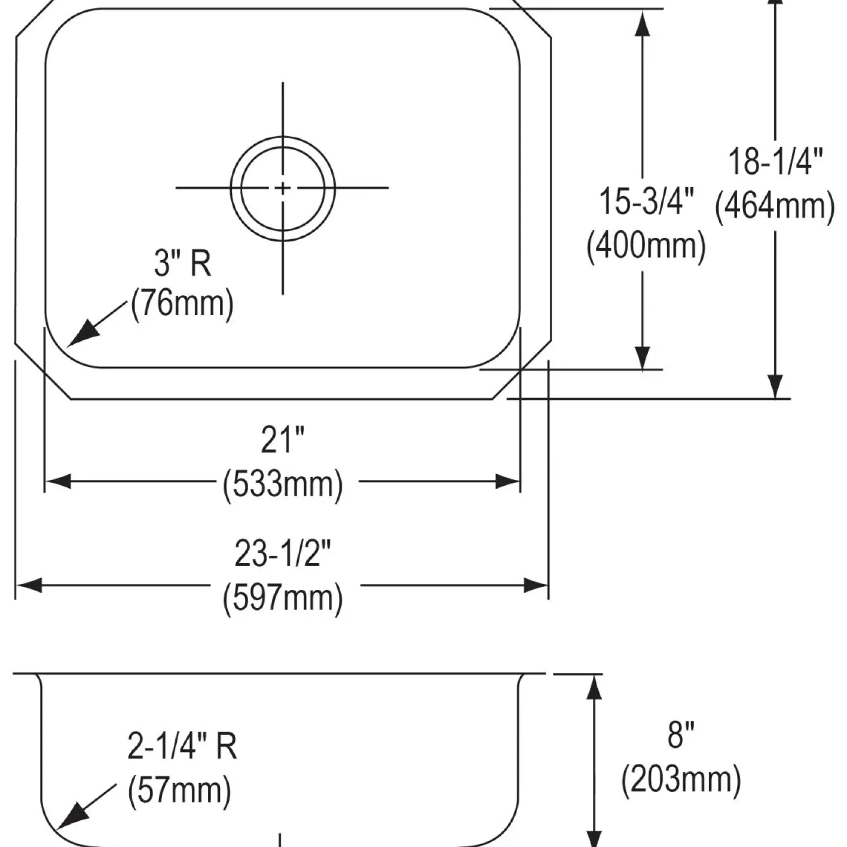 Elkay Dayton 24" Stainless Steel Kitchen Sink, 18 Gauge, Radiant Satin, DXUH2115