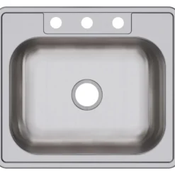 Elkay Dayton 25" Stainless Steel Kitchen Sink, Satin, 3 Faucet Hole, D125223