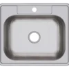 Elkay Dayton 25" Stainless Steel Kitchen Sink, Satin, 1 Faucet Hole, D125211