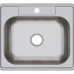 Elkay Dayton 25" Stainless Steel Kitchen Sink, Satin, 1 Faucet Hole, D125211