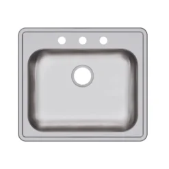 Elkay Dayton 25" Stainless Steel Kitchen Sink, Satin, 3 Faucet Hole, GE125223