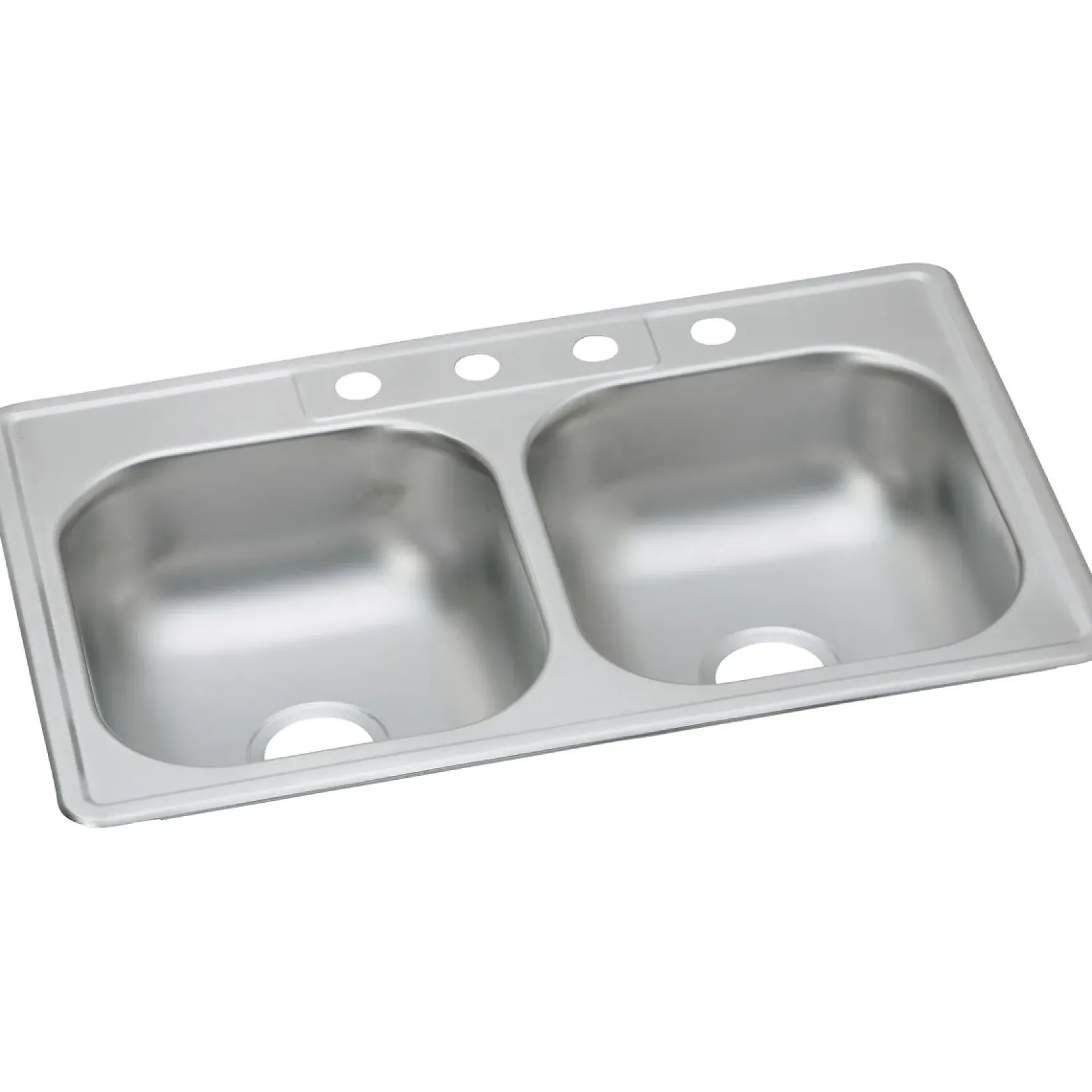 Elkay Dayton 33" Stainless Steel Kitchen Sink, 50/50 Double Bowl, Satin, 5 Faucet Hole, DD233225
