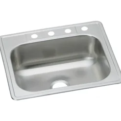 Elkay Dayton 25" Stainless Steel Kitchen Sink, 20 Gauge, Elite Satin, 4 Faucet Hole, DSEW40125224