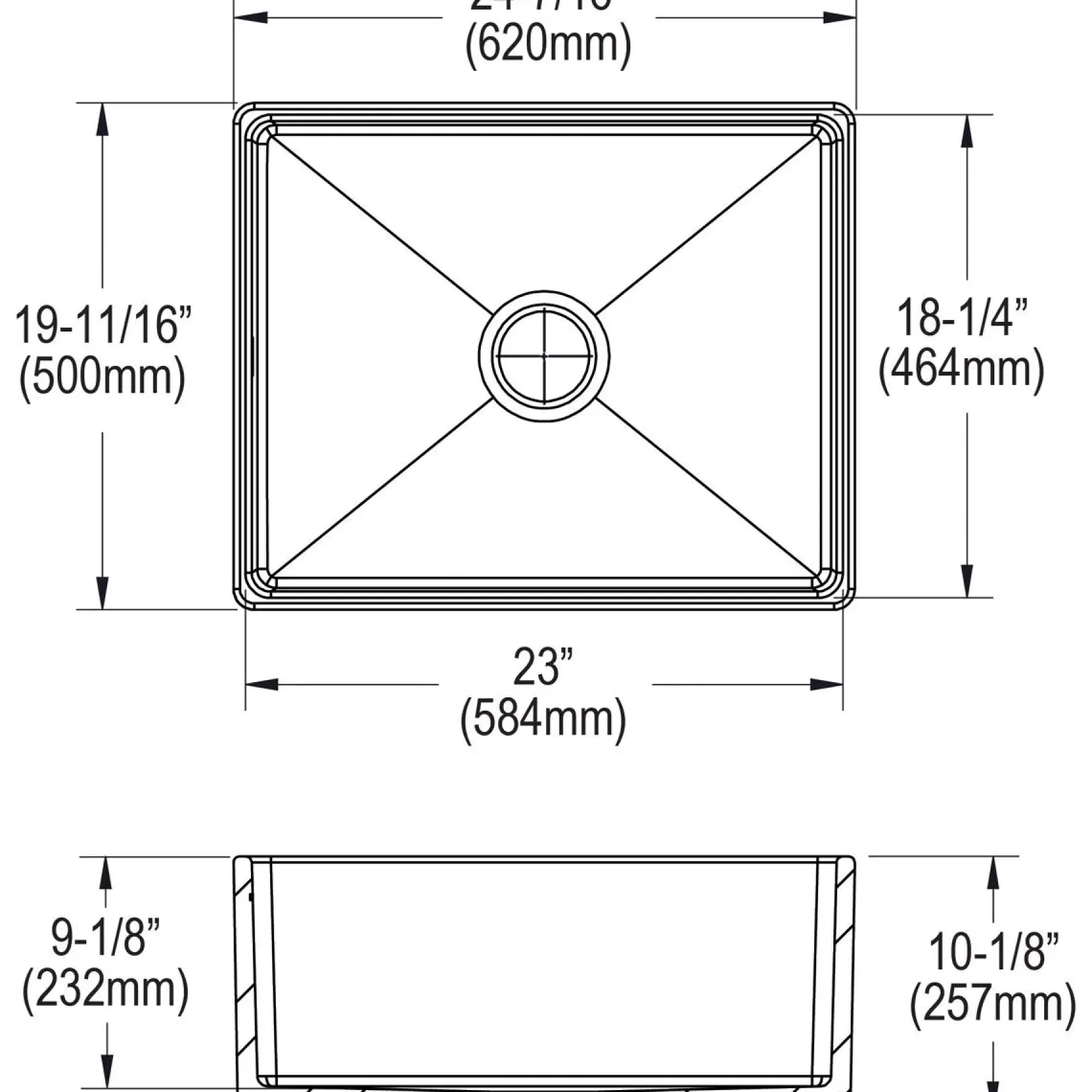Elkay 24" Fireclay Farmhouse Kitchen Sink, Biscuit, SWUF2520BI