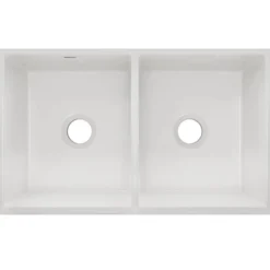 Elkay 33" Fireclay Farmhouse Kitchen Sink, 50/50 Double Bowl, White, SWUF32189WH