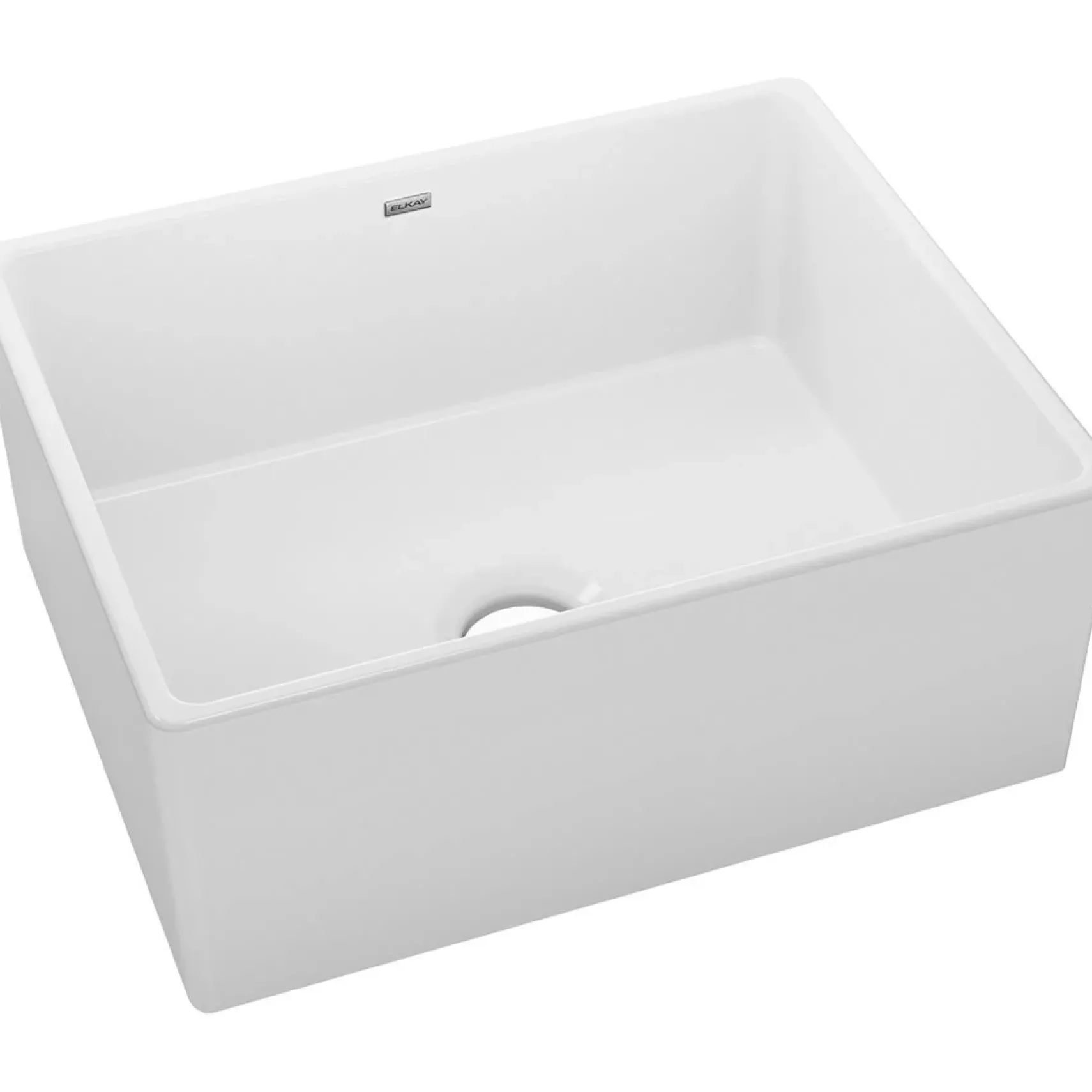 Elkay 24" Fireclay Farmhouse Kitchen Sink, White, SWUF2520WH