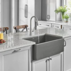Elkay 30" Fireclay Farmhouse Sink, Matte Gray, SWUF28179MG
