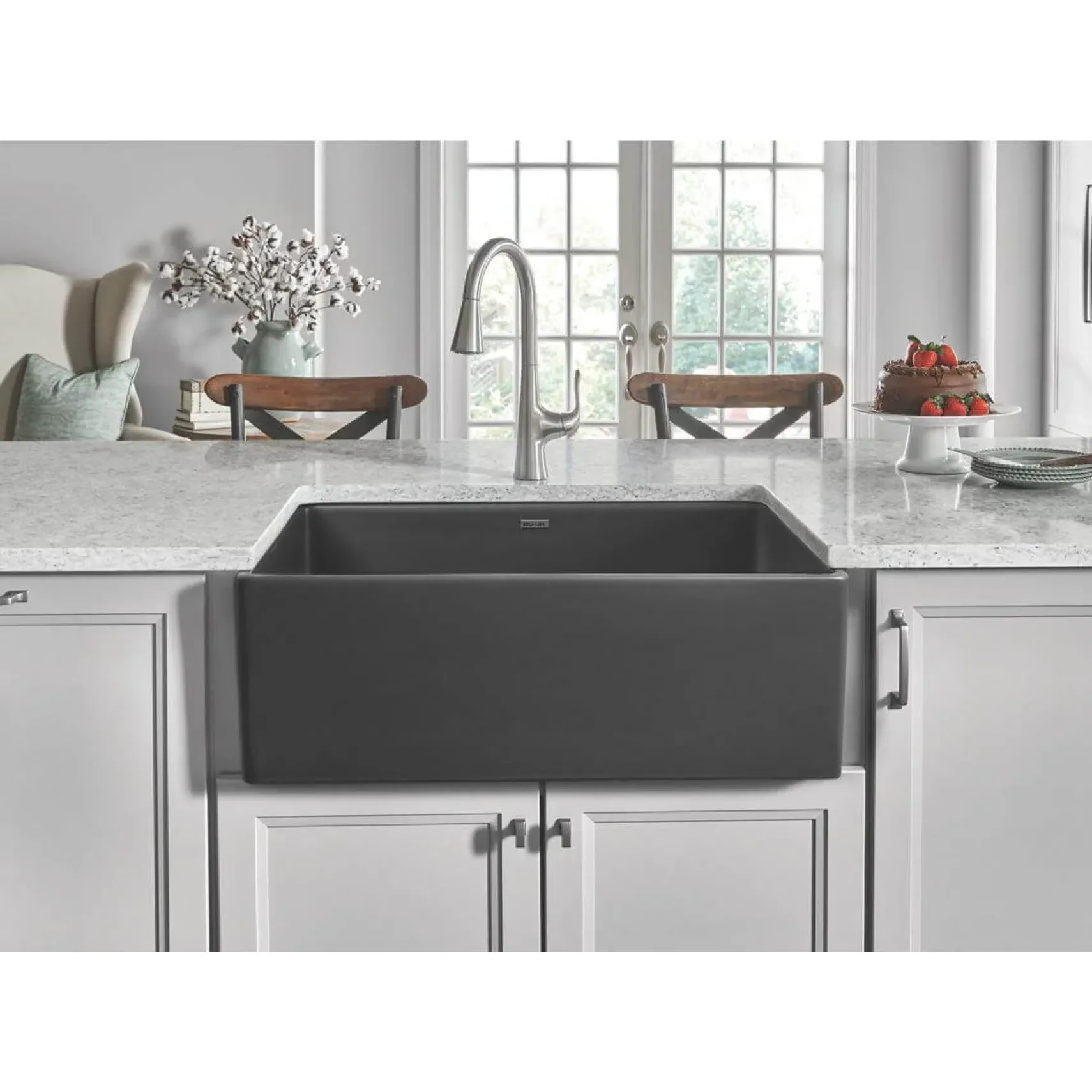 Elkay 30" Fireclay Farmhouse Sink, Matte Gray, SWUF28179MG