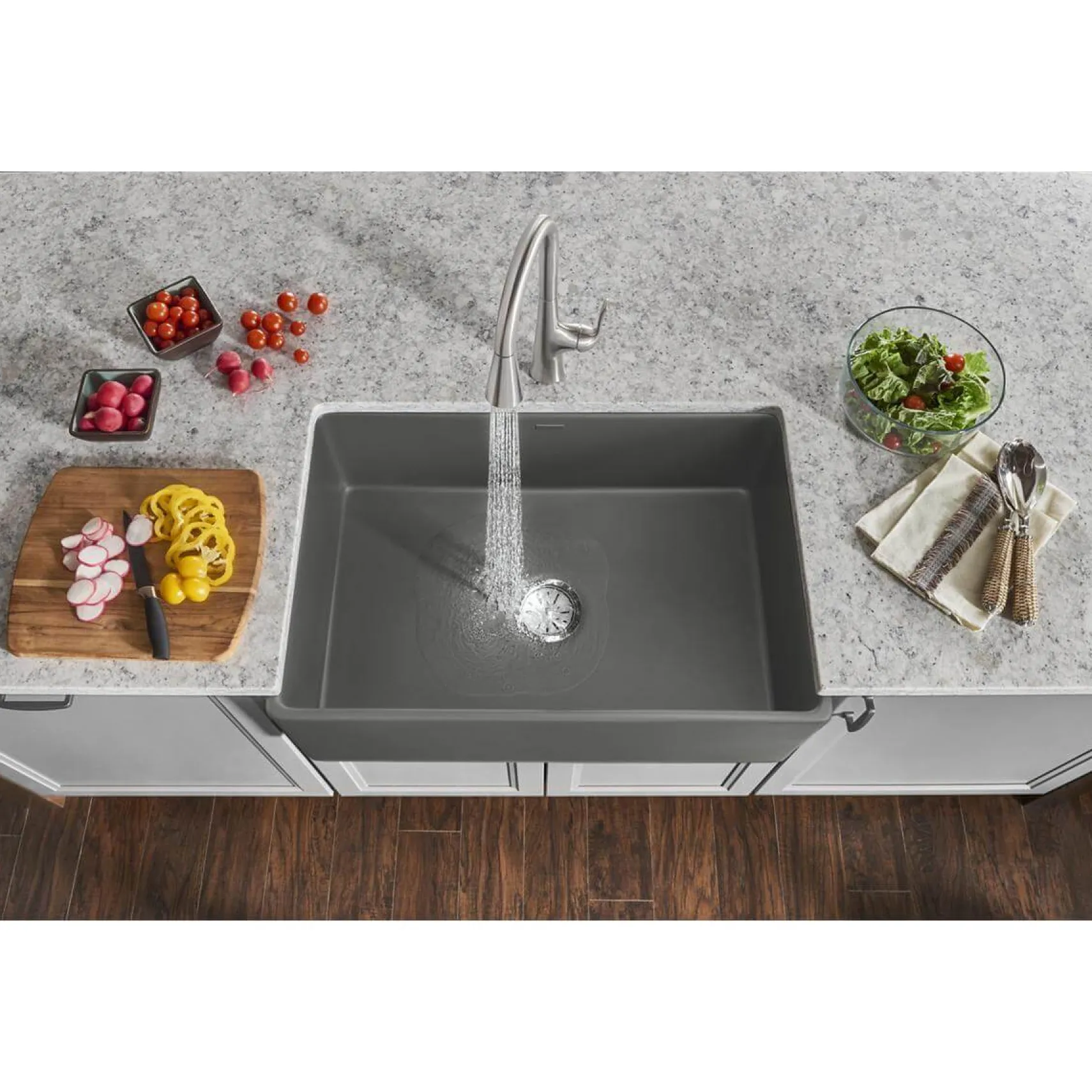 Elkay 30" Fireclay Farmhouse Sink, Matte Gray, SWUF28179MG