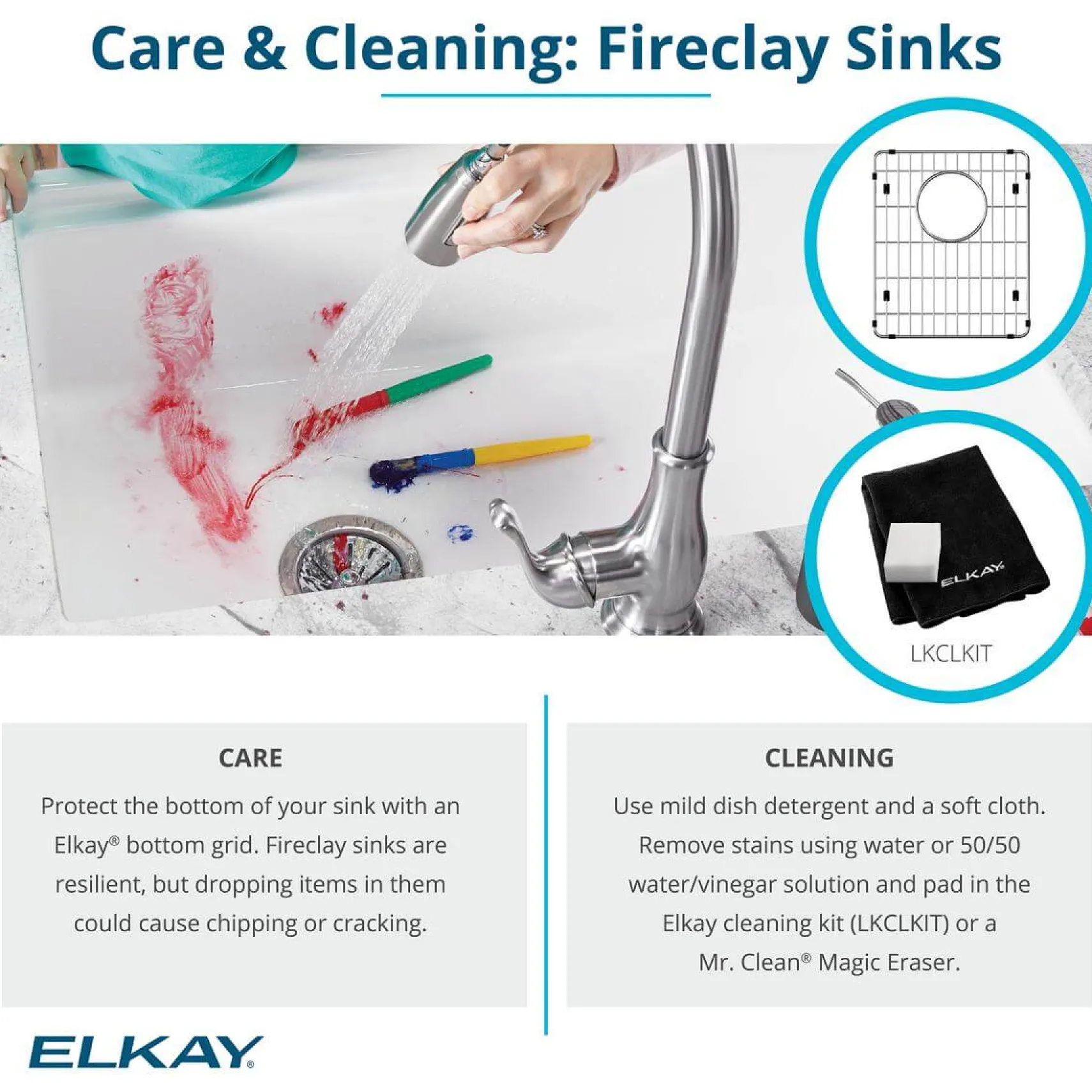 Elkay 30" Fireclay Farmhouse Sink, Matte Gray, SWUF28179MG