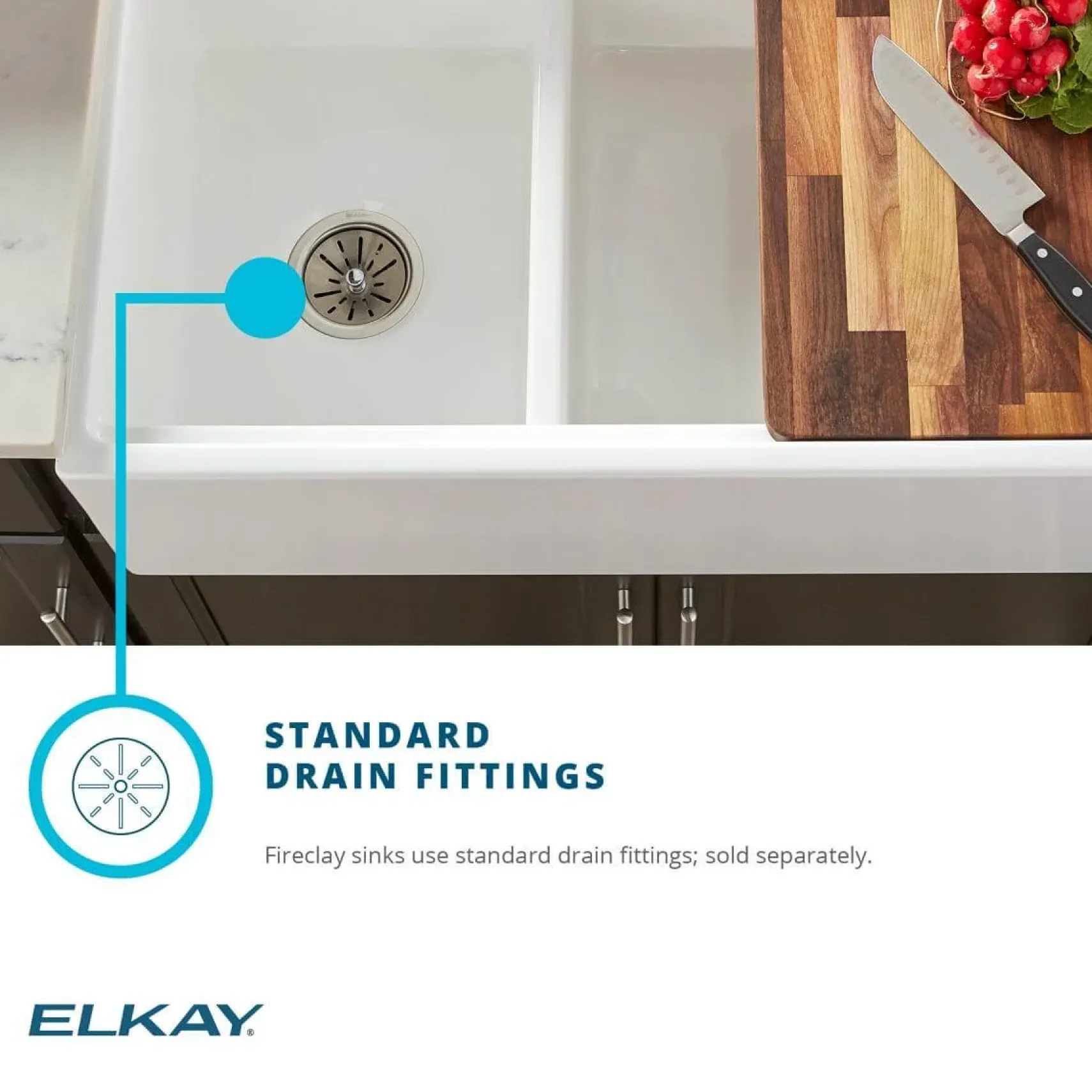 Elkay 30" Fireclay Farmhouse Sink, Matte Gray, SWUF28179MG