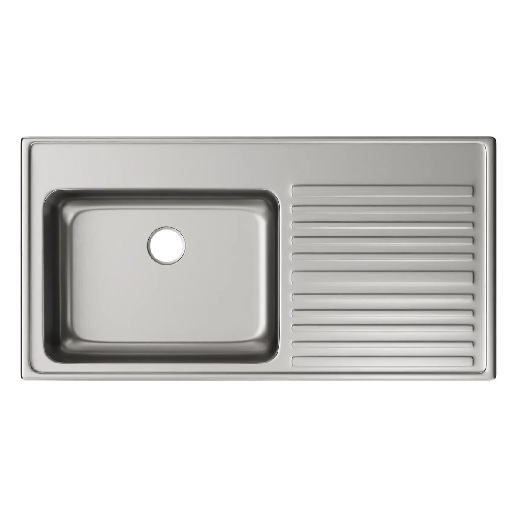 Elkay Lustertone Classic 43" Drop In/Topmount Stainless Steel Kitchen Sink, Lustrous Satin, 18 Gauge, Includes Drainboard, ILGR4322L0
