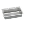 Elkay Lustertone Classic 31" Drop In/Topmount Stainless Steel ADA Kitchen Sink, Lustrous Satin, No Faucet Hole, LRADQ3122550
