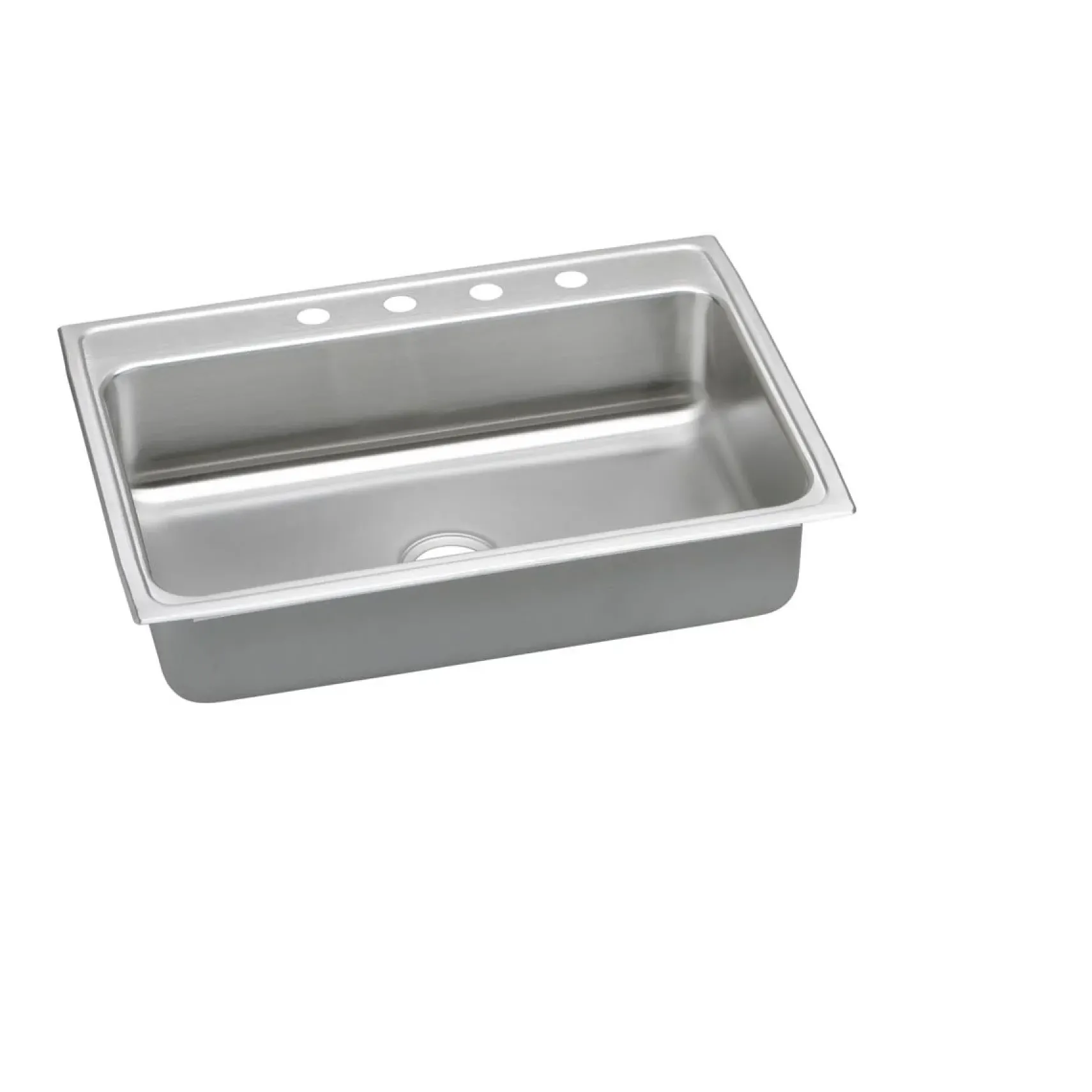 Elkay Lustertone Classic 31" Drop In/Topmount Stainless Steel ADA Kitchen Sink, Lustrous Satin, No Faucet Hole, LRADQ3122550