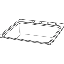 Elkay Lustertone Classic 25" Drop In/Topmount Stainless Steel Kitchen Sink, Lustrous Satin, 4 Faucet Holes, Perfect Drain, LR2522PD4