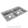 Elkay Lustertone Classic 33" Drop In/Topmount Stainless Steel ADA Kitchen Sink, 50/50 Double Bowl, Lustrous Satin, 3 Faucet Holes, LRAD3319553
